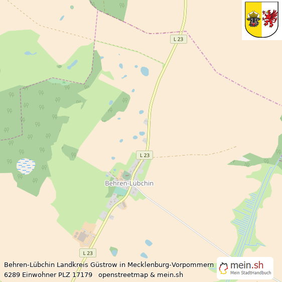 Behren-Lübchin Landkreis Güstrow Lageplan © Openstreetmap Contributors Behren-Lübchin Dorf Lageplan